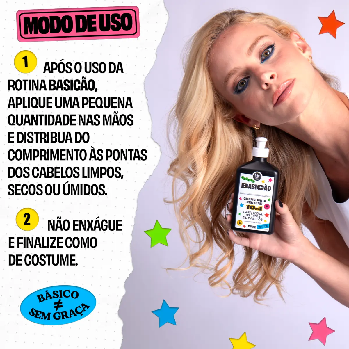 BASICÃO CREME PARA PENTEAR 250G  7